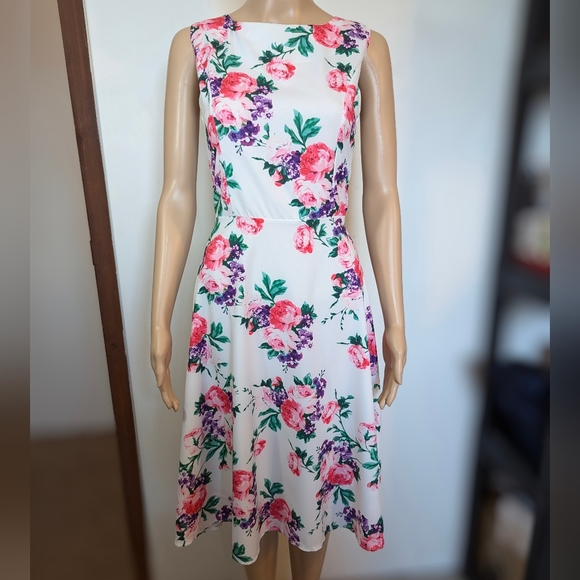 Floral Fit To Flare Dress - Picture 1 of 9